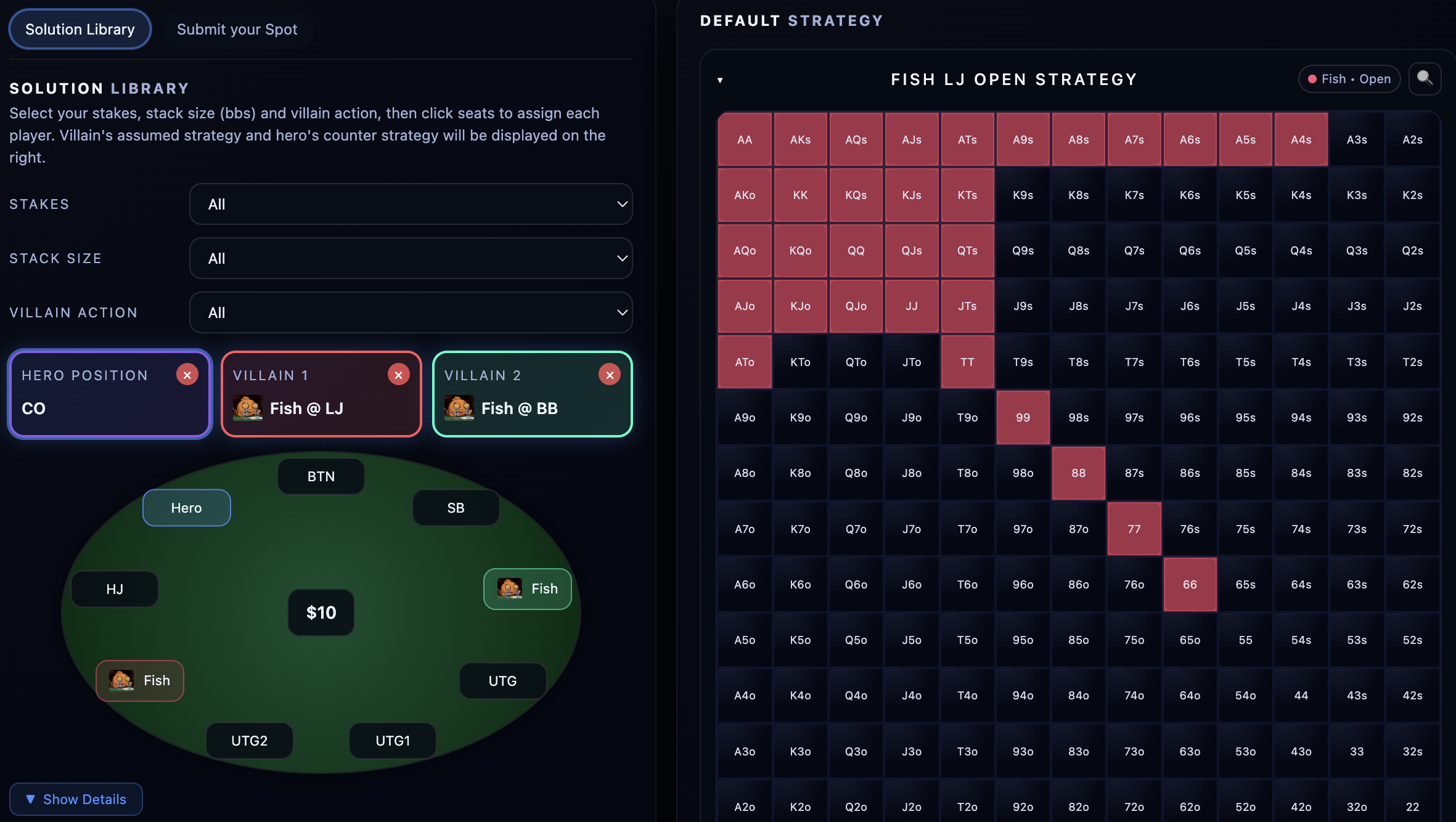 Preflop Shark exploitative preflop poker app home screen